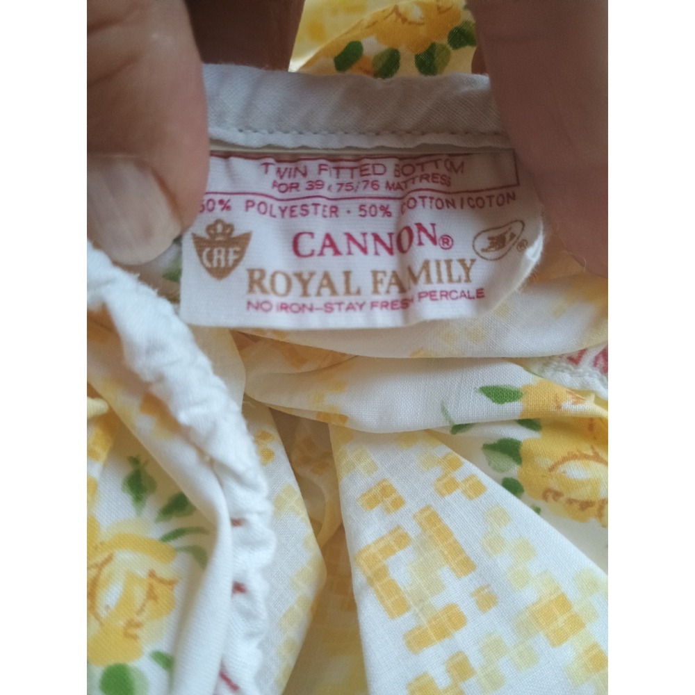 Cannon Royal Family Yellow Roses 3 Cases, Single Fitted Sheet, Full Flat Sheet - Picture 6 of 6